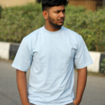 Sky Blue Oversize Drop Shoulder T-Shirt – Denim Plus Sky blue oversize drop shoulder t-shirt premium Lycra cotton streetwear by Denim Plus